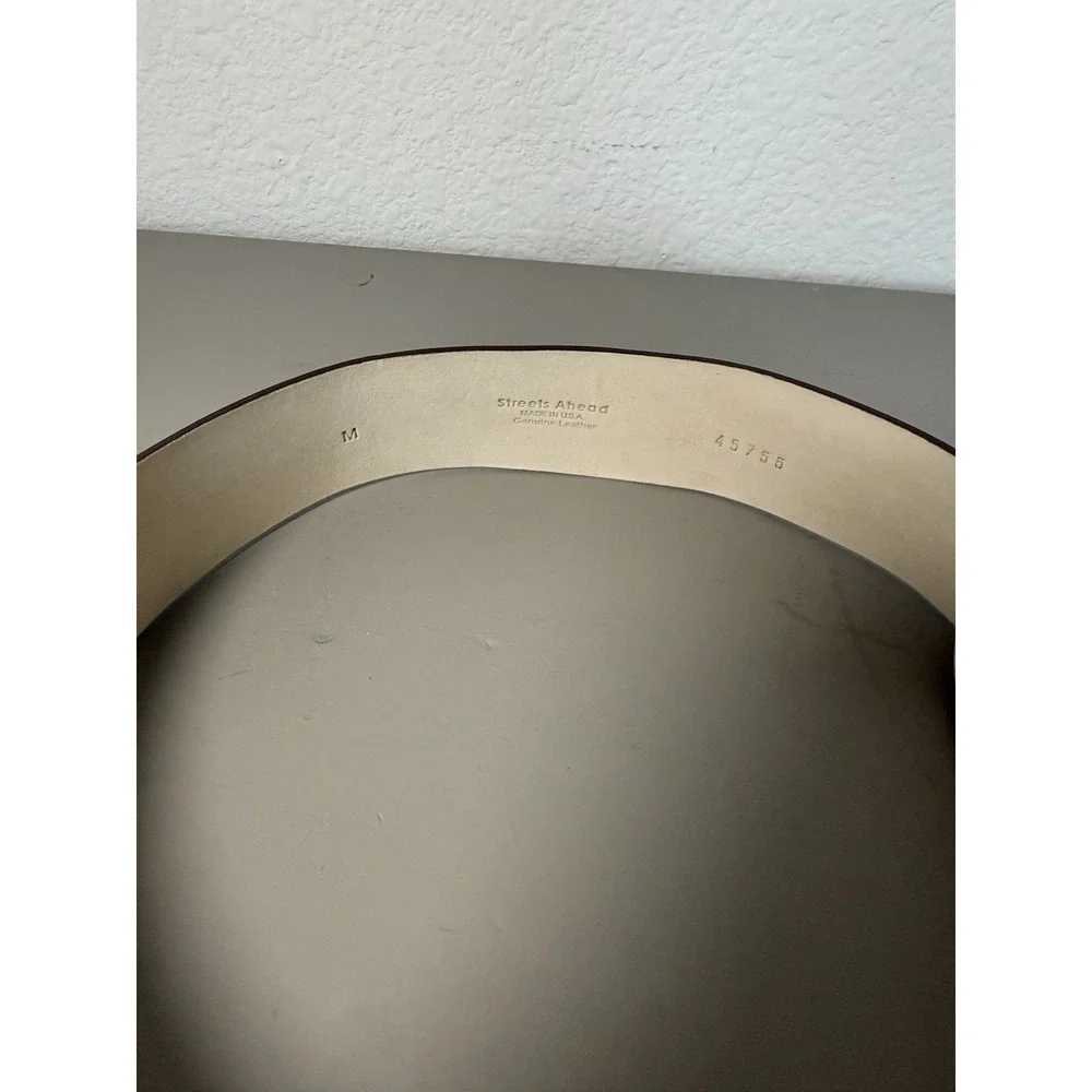 Streets Ahead Women's Brown Leather Silver Western Belt Size Medium‎ USA